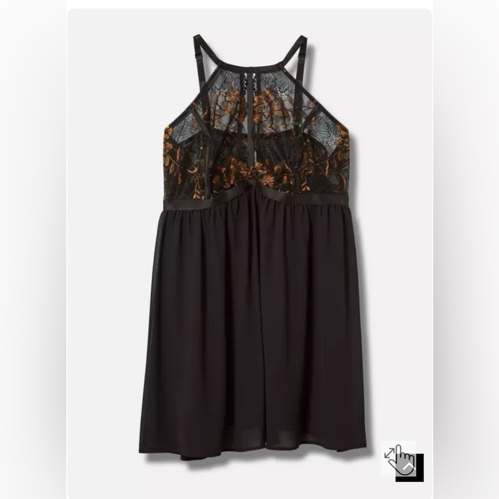 Torrid Black Lace Sheer Lace‎ Chemise Plus Size 3